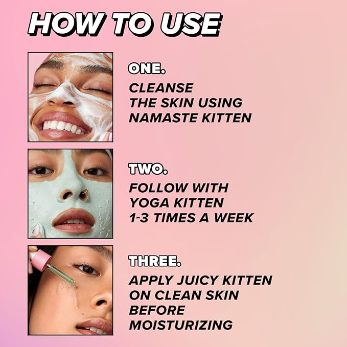 I DEW CARE Blemish Heartleaf Skincare Set - Kitten My Balance On | Foam Cleanser & Wash-off Mask & Serum, Clear & Soothe Irritation, Absorb Excess Oil, Gentle Face Wash, Travel Size, Stocking Stuffers