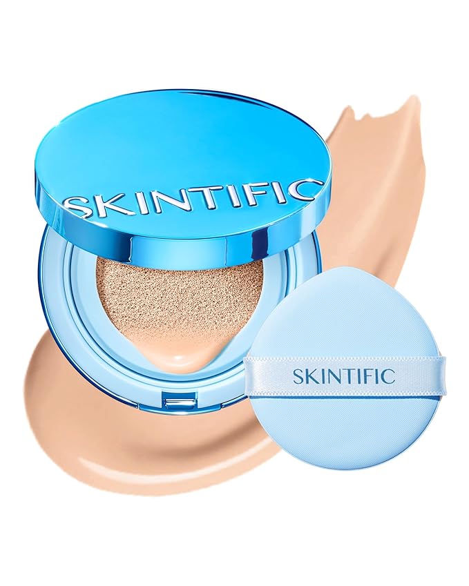 Velvet Matte Cushion Foundation Blue Ultra Cover Powder Foundation, 12h Oil-Control, Lightweight, Long-Lasting, Waterproof Korean Cushion Makeup(#01 Vanilla)