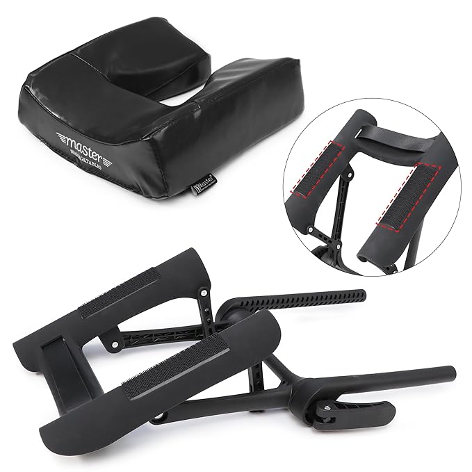 Master Massage Deluxe Adjustable Ergonomic Dream Face Cradle and Ergonomic Dream Face Cushion Pillow with Memory Foam -Face Pillow Set (Black)