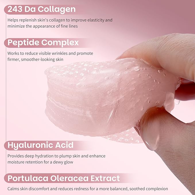 Collagen Gel Toner Pad for Face - Skin Firming,Improvin Elasticity,Pore Minimizer,Soothing Hydration, Gentle Exfoliating Face Pads,60 Pads