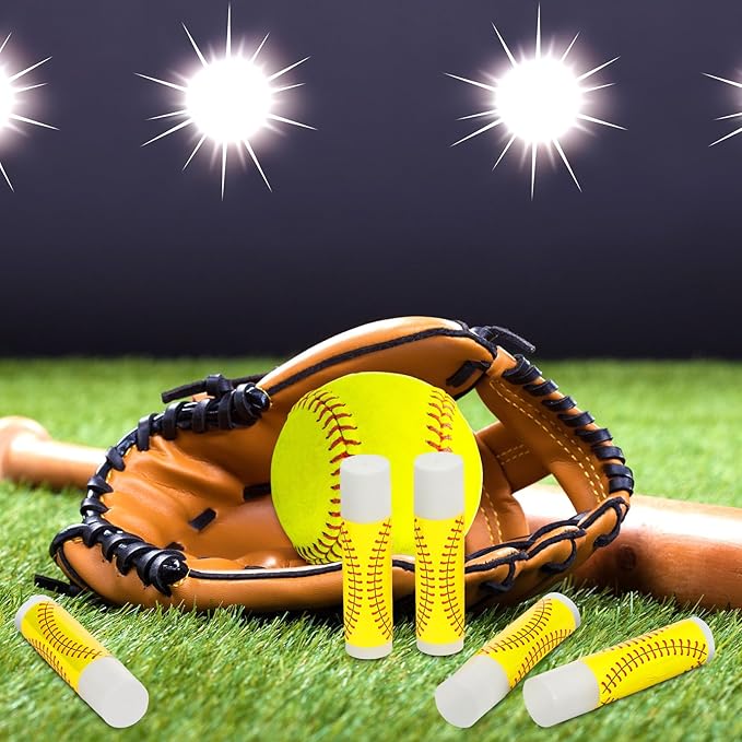 Demissle 24 Pcs Sports Team Gifts Sports Lip Balm Sports Party Favors Sports Theme Lipstick for Team Gifts(Softball)