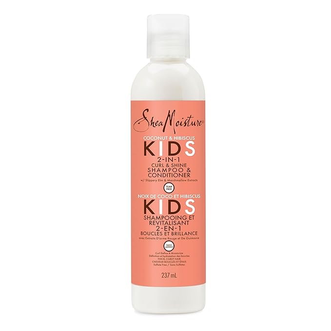 SheaMoisture 2-in-1 Shampoo and Conditioner for Kids Coconut and Hibiscus Coconut Oil for Hair and Dry Curls 8 oz