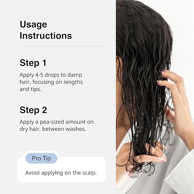 Cureskin Smooth and Shine Hair Serum for Dry Frizzy Hair Women and Men | Helps Reducing Hair Breakage, Frizz and Detangels for Strong, Protected and Shiny Hair, 1.69 Fl Oz (Pack of 1)