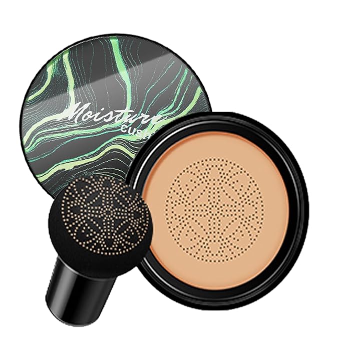 Air Cushion CC Cream Mushroom Head Foundation,BB Cream Makeup Foundation,Moisturizing Concealer,Long Lasting Full Coverage Waterproof,Even Skin Tone for All Skin Types (4# Nude, 20g)