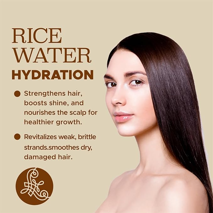 Luseta Rice Water Shampoo Strengthening & Nourishing Revitalizes Shine for All Hair Types Hydrating & Frizz Control for Women and Men 33.8oz