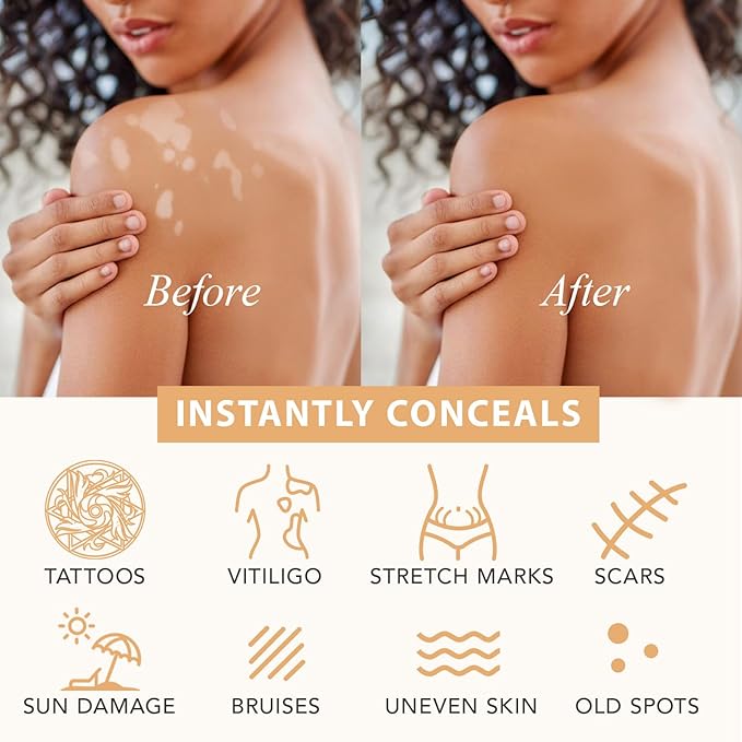 Leg Makeup Waterproof No Transfer,Flawless Looking Leg and Body Scar Cover up Makeup, Easy Application for All Skin Tones. (3# Bronze)