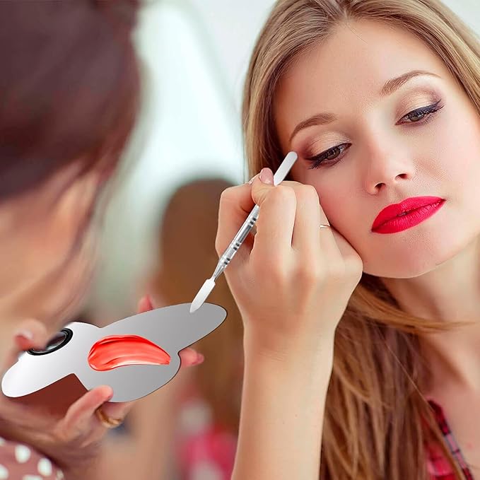 2 Pcs Stainless Makeup Mixing Palette,Tool for Mixing