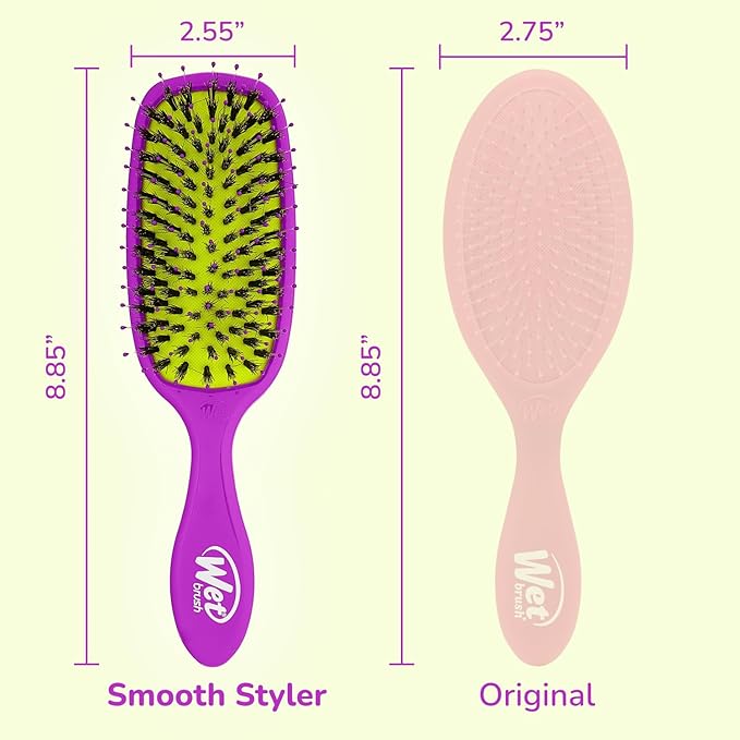 Wet Brush Shine Enhancer Hair Brush, Purple - Exclusive Ultra-soft IntelliFlex Bristles - Natural Boar Bristles Leave Hair Shiny And Smooth For All Hair Types - For Women, Men, Wet And Dry