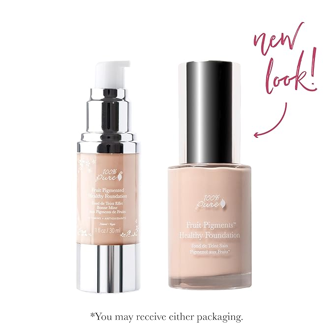100% PURE Fruit Pigmented Healthy Foundation, Alpine Rose, Liquid Foundation Makeup, Anti-aging, Full Coverage, Matte Finish - 1 Fl Oz