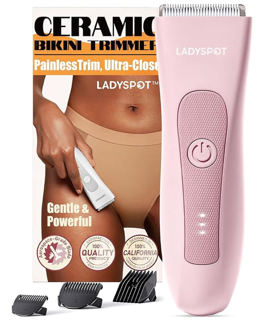 LADYSPOT™ Hair Finishing Trimmers, with 3 Guard and Replaceable Ceramic Blade Heads, LADYSPOT™ Hair Shaver Kit Sets (Women-Pink-Version)