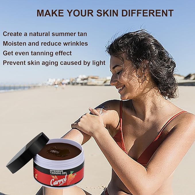 Carotene Tanning Gel, Haute Beauty Shine Brown Tanning Gel - Get a Radiant Glow with this Carrot Tanning Gel, Intensive Carotene Tanning Gel for Accelerated Outdoor Sun Tan