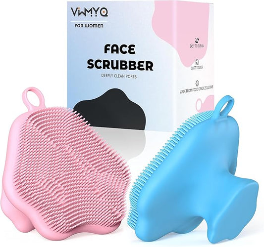 VWMYQ Silicone Face Scrubber - Exfoliating Face Scrubber for Women and Man, Gentle Facial Cleansing Brush Blackhead Acne Pore Pad Cradle Cap, Manual Soft Face Wash Brush for Deep Skin Care