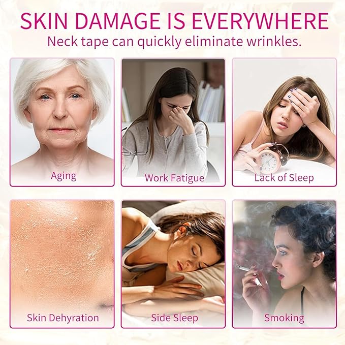 HUAFA 3PCS Silicone Neck Wrinkle Patches, Overnight Reusable Silicone Smoothing Pads, Reusable Anti-Aging Pads for Smoothing & Firming (1.5-Mo Supply)