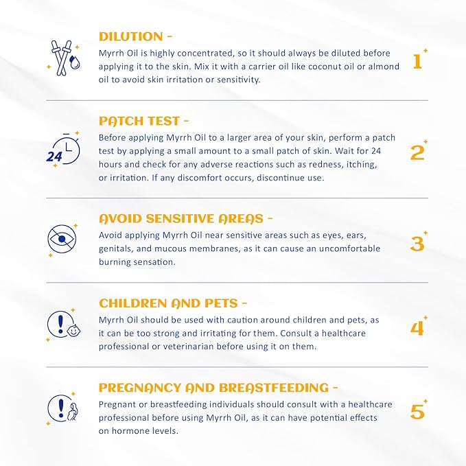 HIQILI 100ML Myrrh Essential Oil for Skin, Diffuser & Candle, 100% Pure and Natural - 3.38 Fl Oz