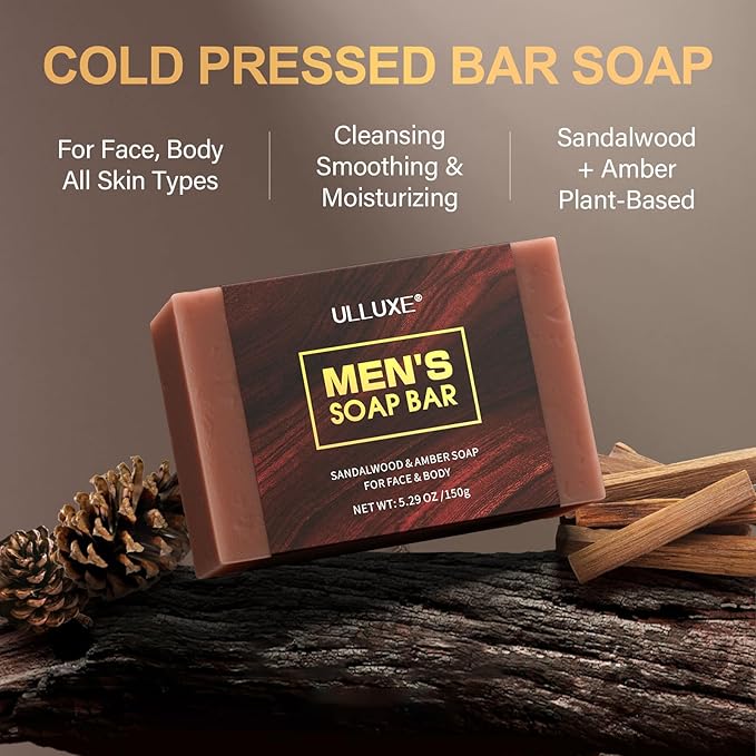 Skin Care Kit for Men, Face Skincare, Lip Care & Body Care for Men, Mens Skincare Set with Face Cream, Lip Balm, Deodorant Stick & Bath Soap, Gifts for Mens Birthday, Husband Dad Gift