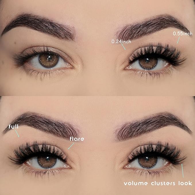 Lashes Volume Mink Eyelashes 10 Pairs Cateye Lash Strips Wispy Cat Eye Lashes Natural Look Short Thick Fluffy False Strip Eyelash Full Small Fake Lashes Pack Black Pestañas Postizas for Women