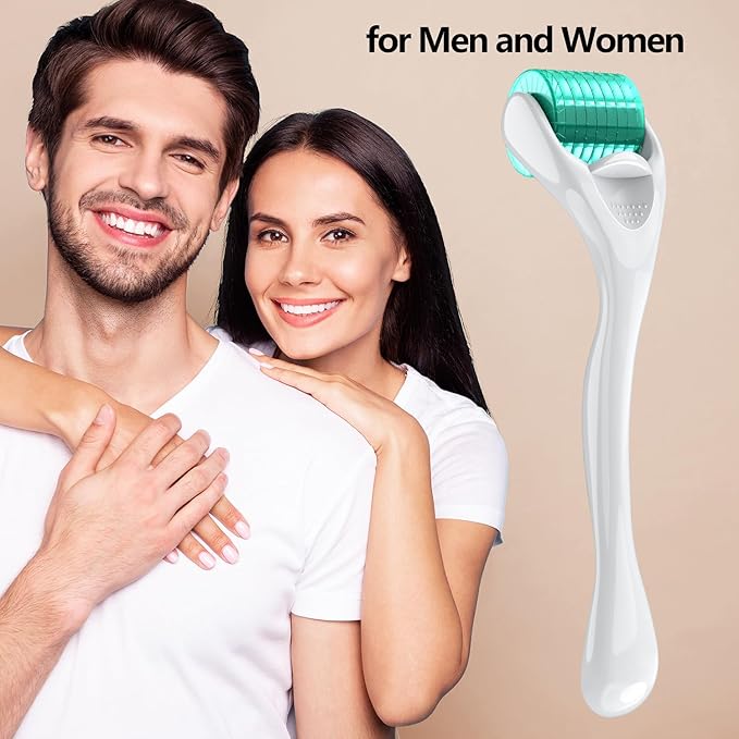 Derma Roller 192 Titanium Individual Real Micro Needles Microneedle Roller - At Home Microdermabrasion Face Beard Roller Dermal Roller