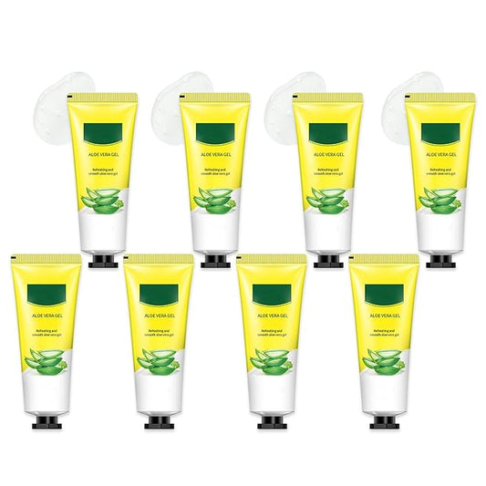 8Pcs Organic Aloe Vera Gel for After Sun Skin Care,Natural Moisturizing Aloe Vera Gel for Face & Body,Easy to Portable Face Moisturizer,Travel Size Pure Vera Aloe Gel for all Skin Types J