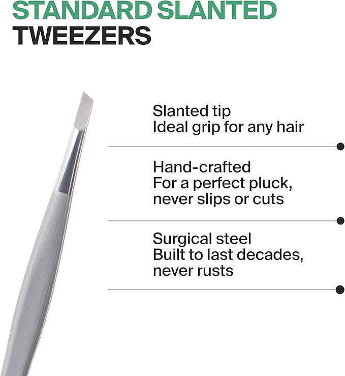 GERMANIKURE Slanted Tweezers in Leather Case - Made in Solingen Germany