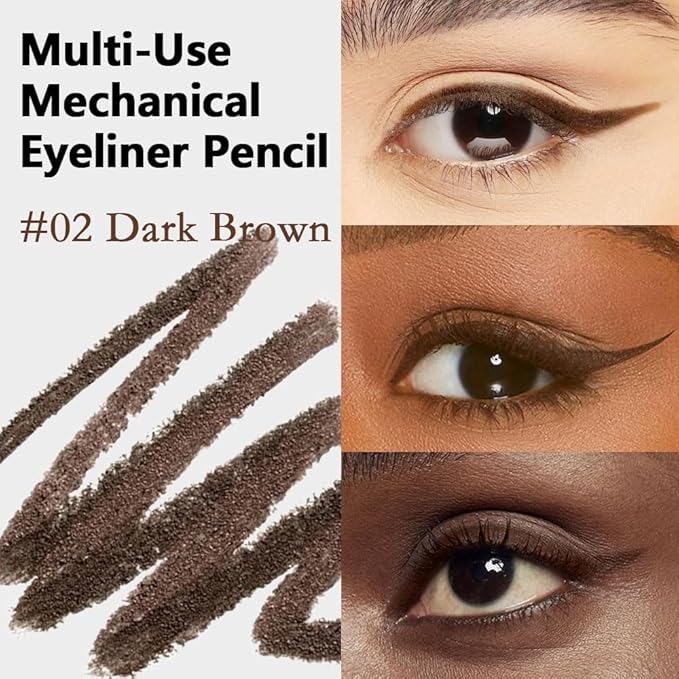 Kaely 2Pcs Dark Brown Light Brown Shimmer Gel Eyeliner Pencil, Smooth Eye Liner Waterproof Smudge Proof, Built in Sharpener, Long Lasting Eye Makeup, Vegan & Cruelty-Free, 02+04