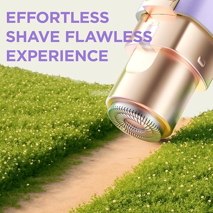 Rechargeable Facial Hair Remover for Women: 2 in 1 Electric Eyebrow and Facial Hair Remover - Suitable for Middle-aged Women’s Eyebrow, Chin, and Cheek Trimming - with Built-in LED Light(Purple)