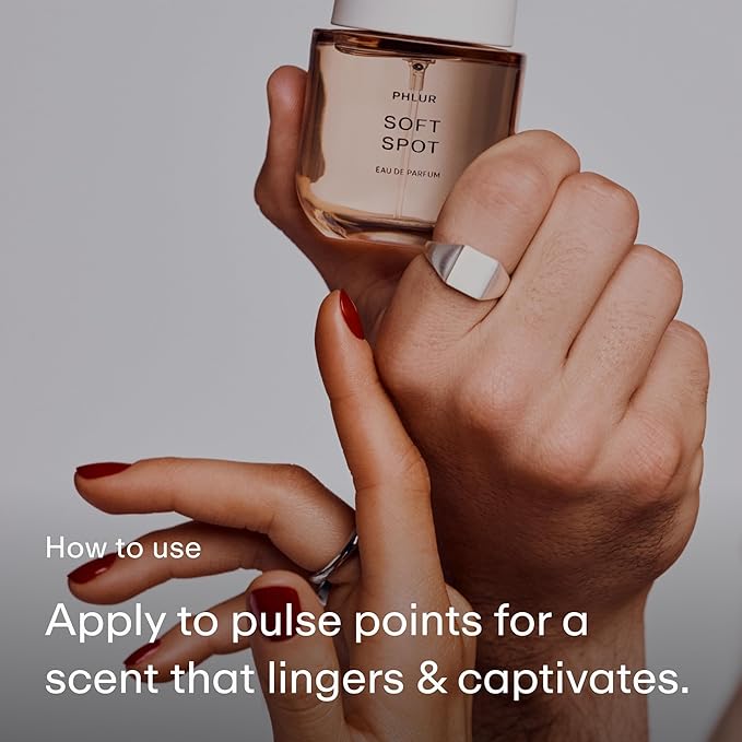 PHLUR Soft Spot Eau de Parfum - Full Size Perfume Fragrance - Floral Amber Musk Perfume with Bergamot, Mandarin, Jasmine, Sandalwood & Vanilla (50mL)