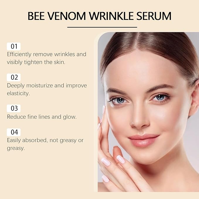 2 Pcs Bee Venom Skin Cream, Anti-Aging Face for All Skin Type Wrinkle Removal & Firming Moisturiser Cream