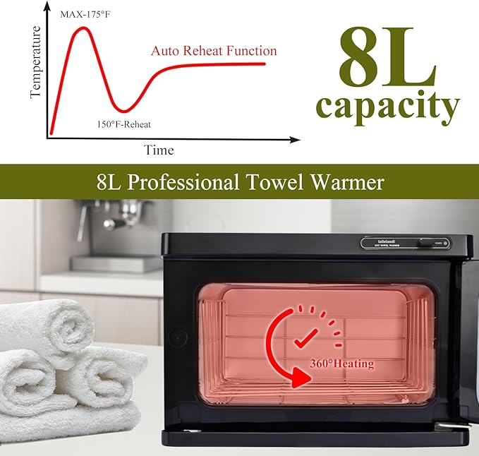 Hot Towel Warmer, 8L Professional Towel Warmer, Small Towel Warmers Cabinet for Spa, Hair Salon or Home Use