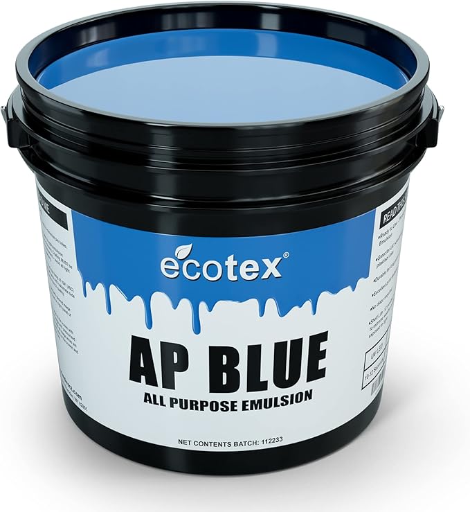 Ecotex® AP Blue Screen Printing Emulsion (Quart - 32oz.) Pre - Sensitized Photo Emulsion for Silk Screens, Textiles, and Fabric - for Screen Printing Plastisol Ink, Screen Printing Supplies