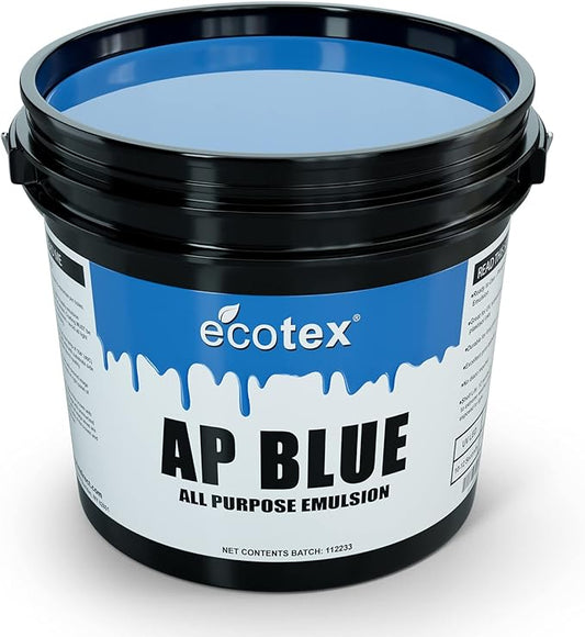 Ecotex® AP Blue Screen Printing Emulsion (Gallon - 128oz.) Pre - Sensitized Photo Emulsion for Silk Screens, Textiles, and Fabric - for Screen Printing Plastisol Ink, Screen Printing Supplies
