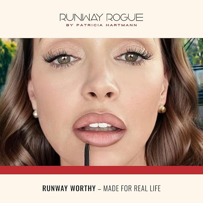 Runway Rogue Designer Liner Lip Pencil, Matte Rich Burgundy-Blackberry Lip Liner Pencil and Lip Liner Sharpener, ‘Throwback’
