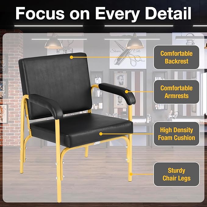 Shampoo Chairs Reclining Shampoo Chairs for Salon Barber Chair Hair Stylist Chair Auto Recline Salon Chair Spa Beauty Equipment for Hair Stylists, Tattoo Artists, Cosmetologists (Gold)