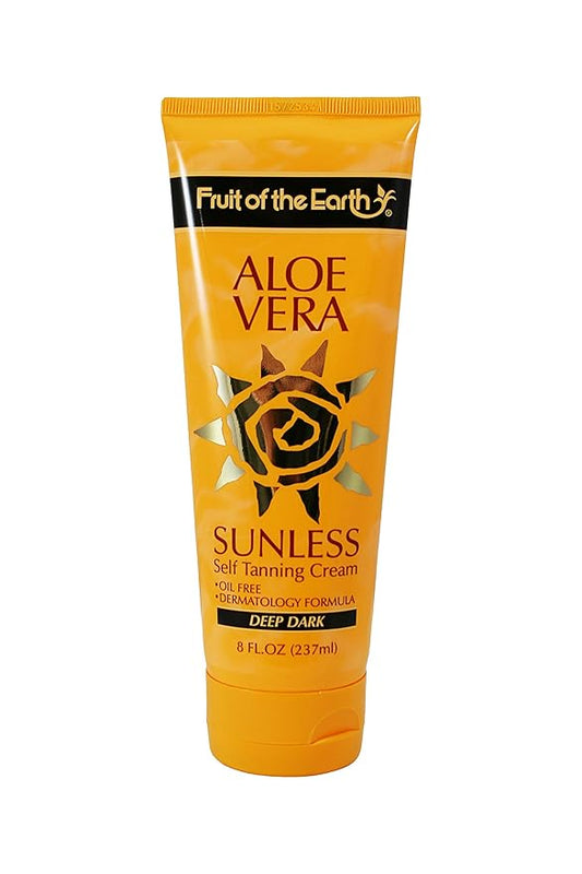 Aloe Vera Sunless Self Tanning Cream Deep Dark 8 oz