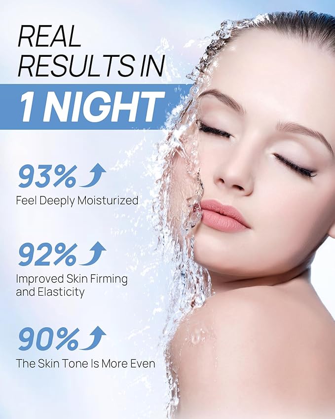 6 Pcs Bio-Collagen Face Mask, Overnight Hydrating Hydrogel Face Masks for All Skin Types - Fine Lines, Elasticity, Pore Minimizing, Firming, Glass Skin Korean Skin Care