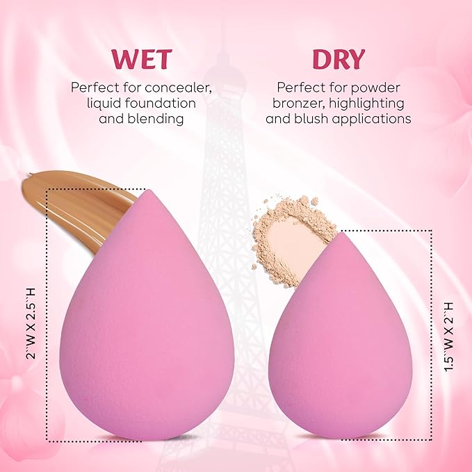 6Pcs Makeup Sponges for Foundation and Blending Powder, Cream and Liquid - Latex Free, Vegan and Super Soft Makeup Blender Beauty Sponges - Multicolored Beauty Blender Sponge Set | Dry & Wet Multi-Use