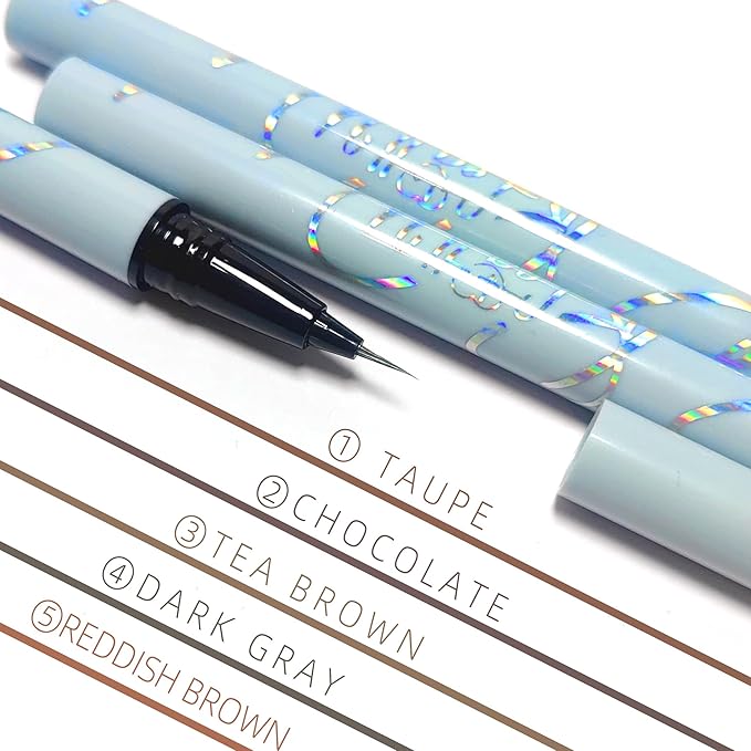 Ultra-fine Waterproof Lift & Snatch Liquid Eyebrow Pen, 5 Colors, Dark Brown, Long Lasting Smooth Soft Eye Brow Tint, Natural Eyebrow Tint (3-Tea brown)