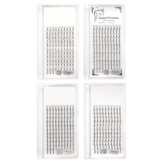 12rows 120pcs 10D Premade Volume Fans Eye Lashes Extensions Thickness 0.07mm D Curl Black Soft Individual False Eyelashes Makeup Fake Lashes Cluster 8-18mm to Choose (7D-4pack-10-12-14-16mm)