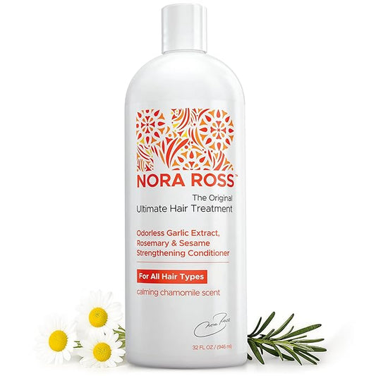 Nora Ross Garlic Extract Strengthening Conditioner with Sesame Seed Oil – Natural Deep Hair Conditioner for Women and Men with Dry, Damaged, Thinning Hair – Hydrating Paraben-Free Treatment – 32oz