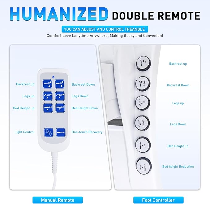 Fully Electric Beauty Tattoo Chair Facial Bed with 3 Motor for Esthetician Clients, Multi-Functional Adjustable Backrest and Legrest Electric Spa Chair with 200W Motor for Physical Therapy