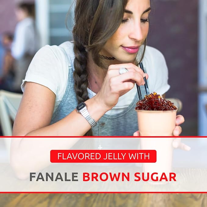 Fanale Coconut Jelly Topping nata de coco for Bubble Tea 400 g | Brown Sugar Jelly | for Boba Tea, Smoothies, Slushes, Desserts 400g