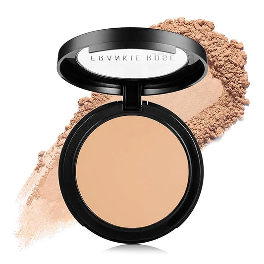 Frankie Rose Cosmetics Powder Foundation – Full Coverage Face Powder For Pores & Imperfections, Evens Out Skin Tone & Shine-Control | 58 Grams (Silk)