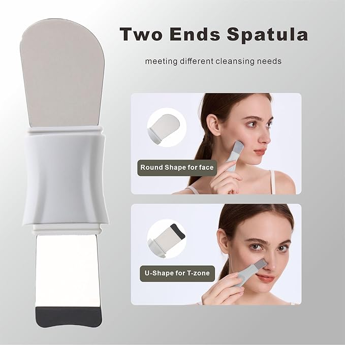 Blackhead Remover Tools, 2 in1 Face Scrubber Black Head Remover for Face Nose, Silicone Face Mask Applicator Pore Cleaner Spatula Brush for Daily Skin Care, Deep Clean Master for Women Men (Gray)