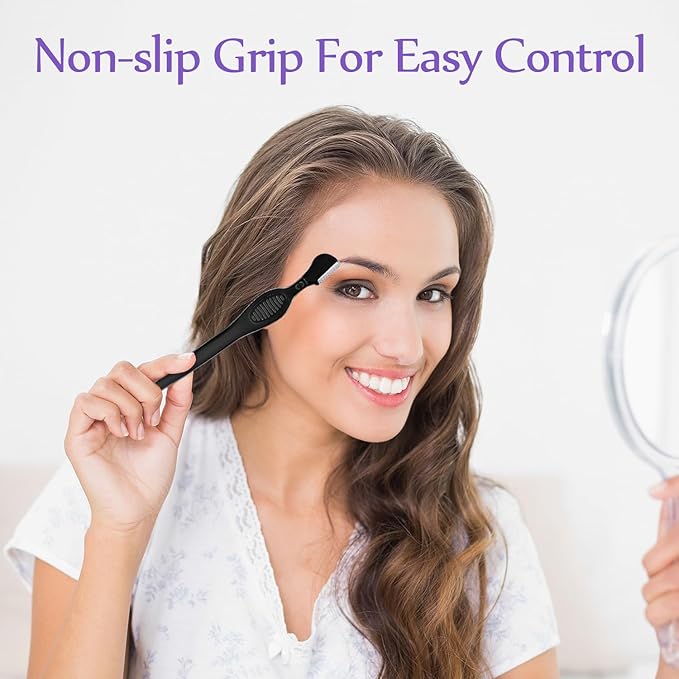 Mudder 21 Pcs Eyebrow Razor Eyebrow Shaver Facial Razor Multipurpose Face Trimmers with Precision Cover for Women Makeup Care Tools(Black)