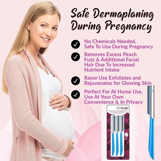 Womens Facial Hair Razor For Face Peach Fuzz Removal Shaver Dermaplaning Tool Sensitive Skin Trimmer Fine Hair Eyebrow Razors Dermaplane Exfoliating