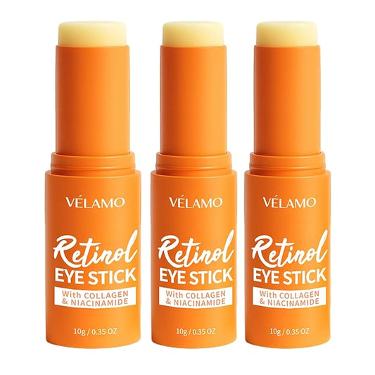 VELAMO ADVANCED Retinol Eye Balm Stick: Made in Korea, Travel Essentials, Upgraded 8-in-1 Formula with Collagen, Niacinamide & Peptides – Under Eye Cream for Dark Circles, Puffiness & Wrinkles 1.05oz