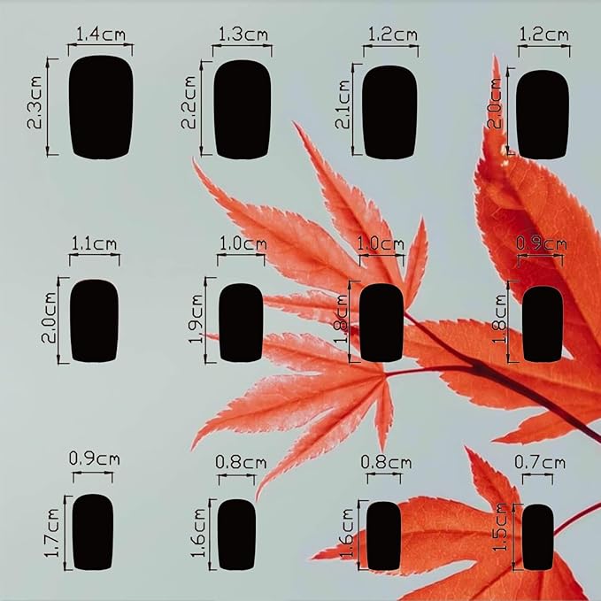 Maple Leaf Press on Nails 24Pcs Fall Leaves Stick on Fingernails Matte Yellow Acrylic Fake Nail Thanksgiving Medium Square False Nails Autumn Gel Glue on Nail for Coquette Women Girls