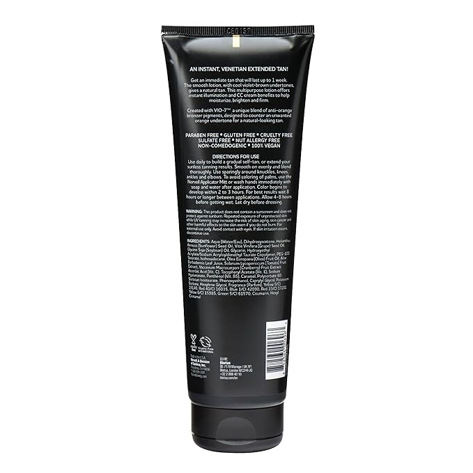 Norvell Venetian Sunless Self Tanner Gradual Color Extender Moisturizing Lotion, 8.5 fl.oz - Self Tanning Cream with Violet and Brown Tone, Instant Bronzers Fake Tan