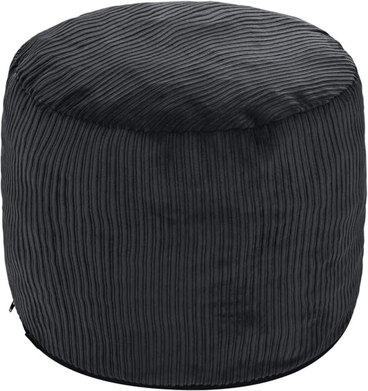 Pouf Ottoman Foot Stools Ottoman with Foam Small Corduroy Ottomans for Living Room Ottomans Pouf 20x15 Floor Poufs Foot Rest for Office Chair Black Foot Stool Small