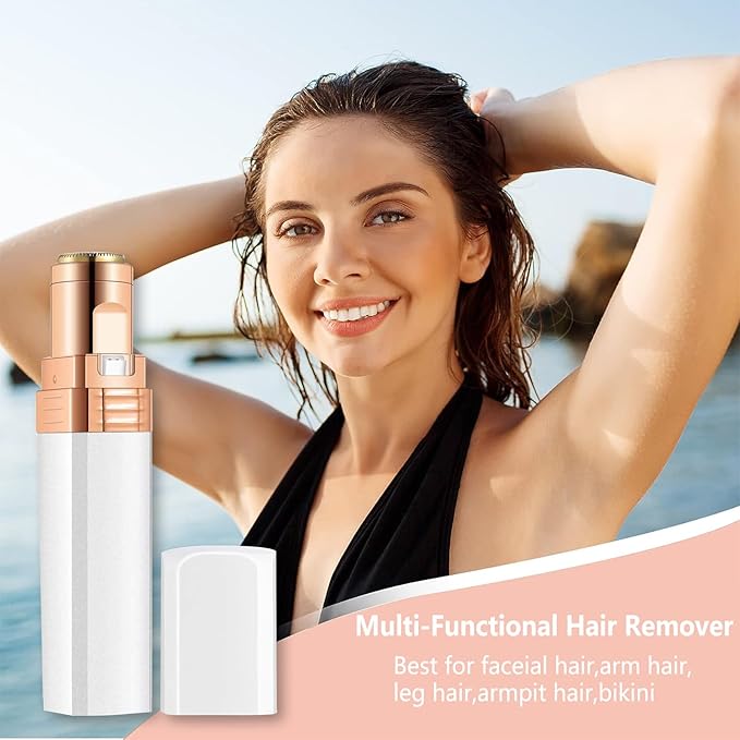 Facial Hair Remover, Women Facial Hair Removal Electric Facial Hair Trimmer Facial Hair Shaver Built-in Led Light for Lips Chin Cheeks Peach