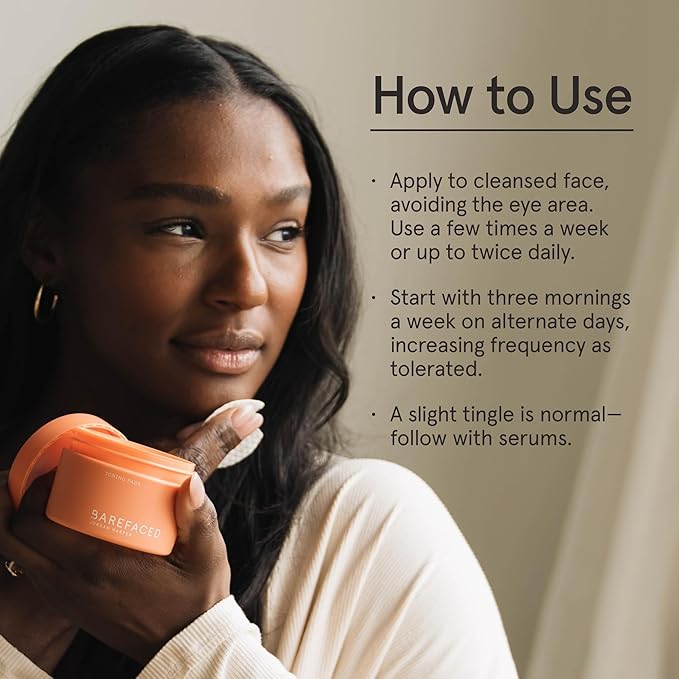 Barefaced Anti-Aging Bundle (Retinoid Alternative) - Toning Pads, Liquid Gold, RetinAL, Hydrating Lotion - Brighten, Retexture, and Hydrate Skin